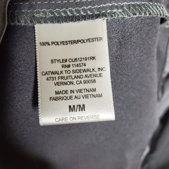 Pleione Metallic Grey v-neck side bunch long sleeve blouse Size Medium - Picture 3 of 11